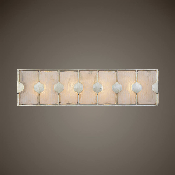 Rene 4 Light Swirl Glass Vanity - Size: 18H x 69W x 11D (cm) - Contemporary style